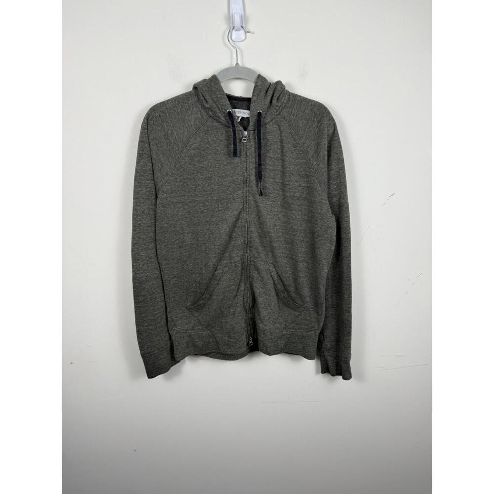 Outerknown Sur Zip Up Heather Green Hoodie Men Medium Hemp Cotton Blend